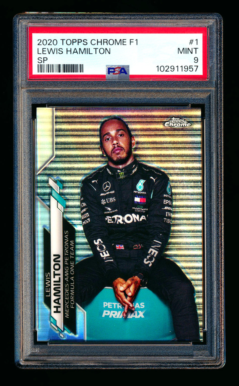 2020 Topps Chrome F1 #1 Lewis Hamilton RC Refractor Image Variation SP PSA 9 ** (SOLD eBay - $2,950.00 - 3/15/2026) **