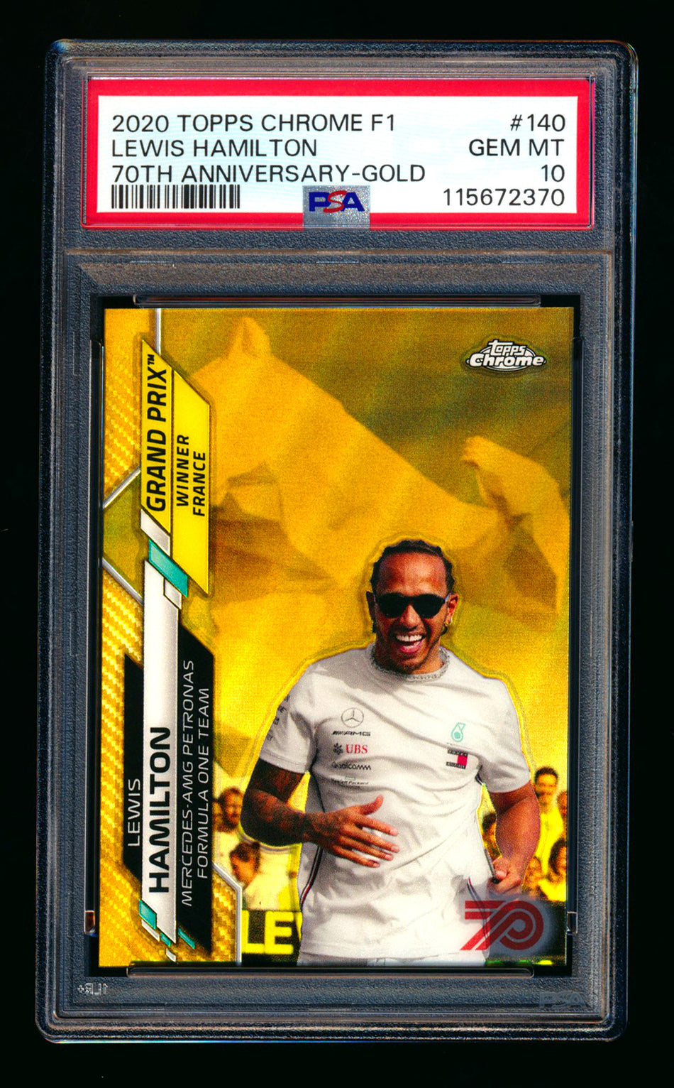 2020 Topps Chrome F1 #140 Lewis Hamilton RC 70th Anniversary Gold Refractor PSA 10 ** (SOLD - $200.00 - 10/24/2025) **