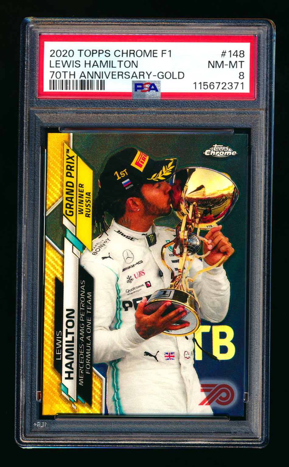 2020 Topps Chrome F1 #148 Lewis Hamilton RC 70th Anniversary Gold Refractor PSA 8 ** (SOLD - $50.00 - 1/2/2026) **