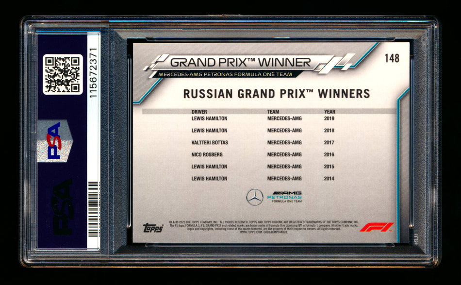 2020 Topps Chrome F1 #148 Lewis Hamilton RC 70th Anniversary Gold Refractor PSA 8 ** (SOLD - $50.00 - 1/2/2026) **