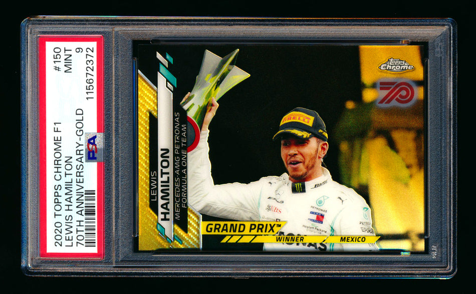 2020 Topps Chrome F1 #150 Lewis Hamilton RC 70th Anniversary Gold Refractor PSA 9 ** (SOLD - $90.00 - 1/2/2026) **