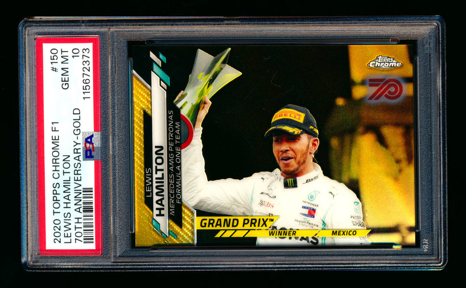 2020 Topps Chrome F1 #150 Lewis Hamilton RC 70th Anniversary Gold Refractor PSA 10 ** (SOLD - $200.00 - 10/24/2025) **