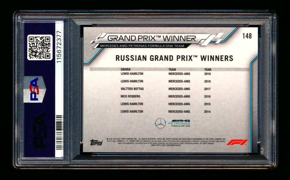 2020 Topps Chrome F1 #148 Lewis Hamilton RC 70th Anniversary Orange Refractor PSA 10 ** (SOLD eBay - $395.00 - 1/21/2026) **