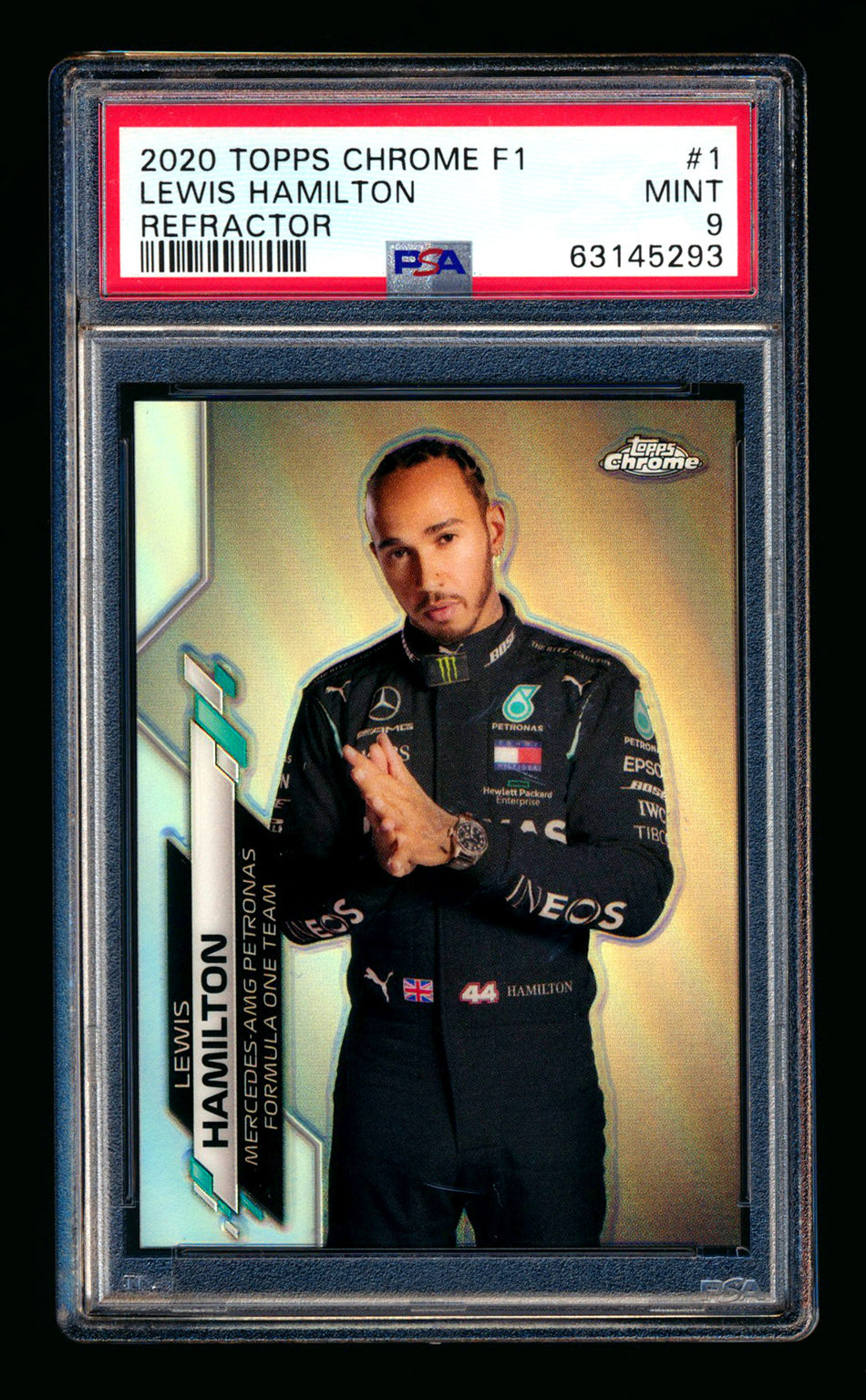 2020 Topps Chrome F1 #1 Lewis Hamilton RC Refractor Portrait PSA 9