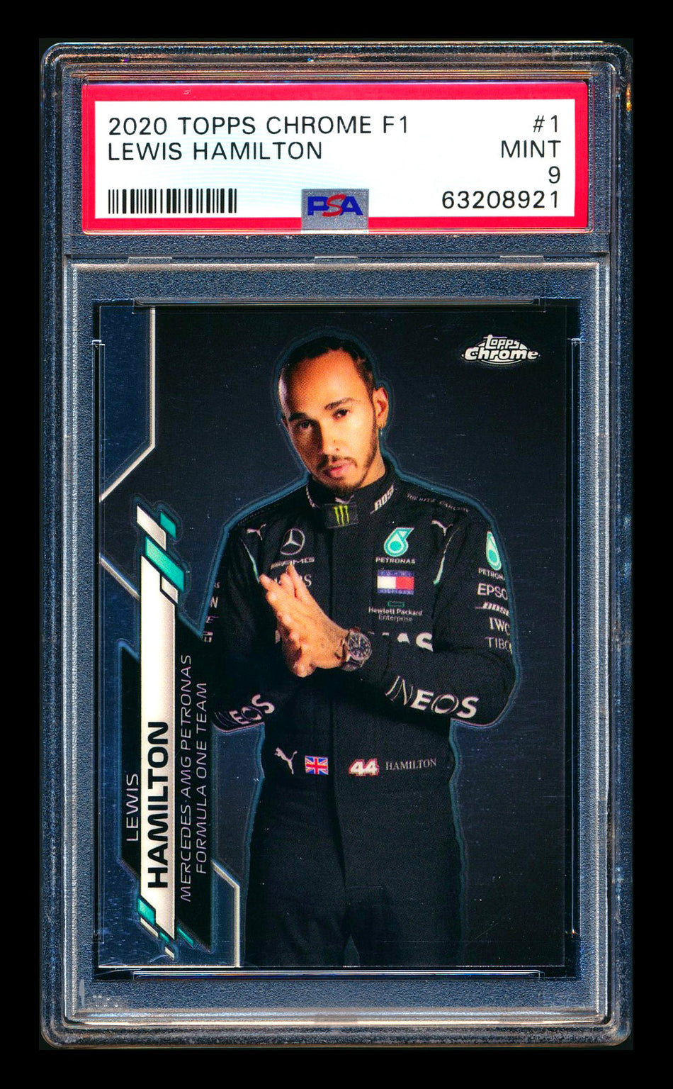 2020 Topps Chrome F1 #1 Lewis Hamitlon RC Portrait PSA 9