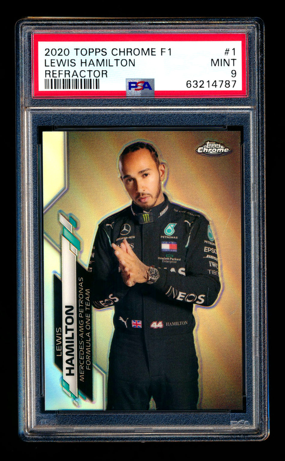 2020 Topps Chrome F1 #1 Lewis Hamilton RC Refractor Portrait PSA 9