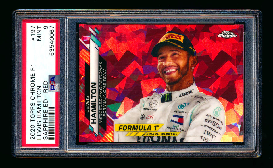 2020 Topps Chrome Sapphire F1 #197 Lewis Hamilton RC Red Refractor #5/5 PSA 9 ** (SOLD - $1,950.00 - 12/10/2024) **