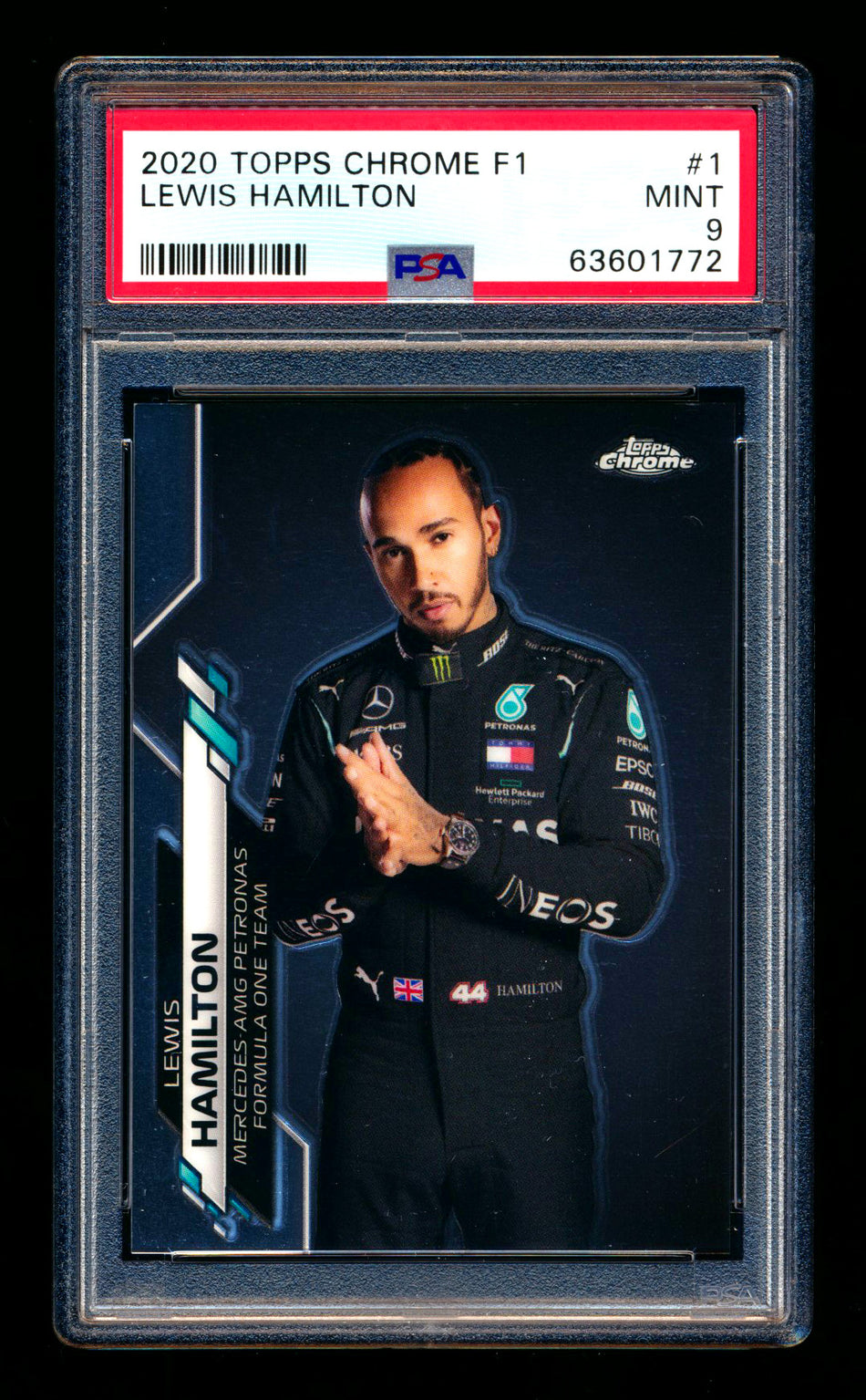 2020 Topps Chrome F1 #1 Lewis Hamilton RC Portrait PSA 9 ** (SOLD eBay - $65.00 - 10/11/2025) **