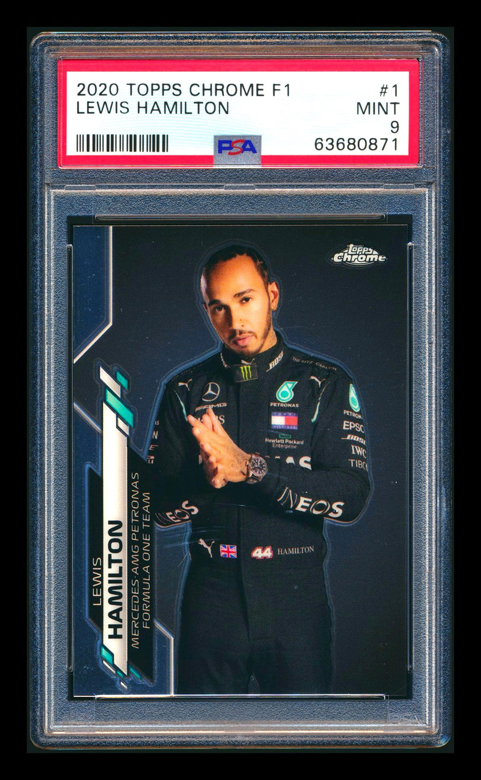 2020 Topps Chrome F1 #1 Lewis Hamilton RC Portrait PSA 9