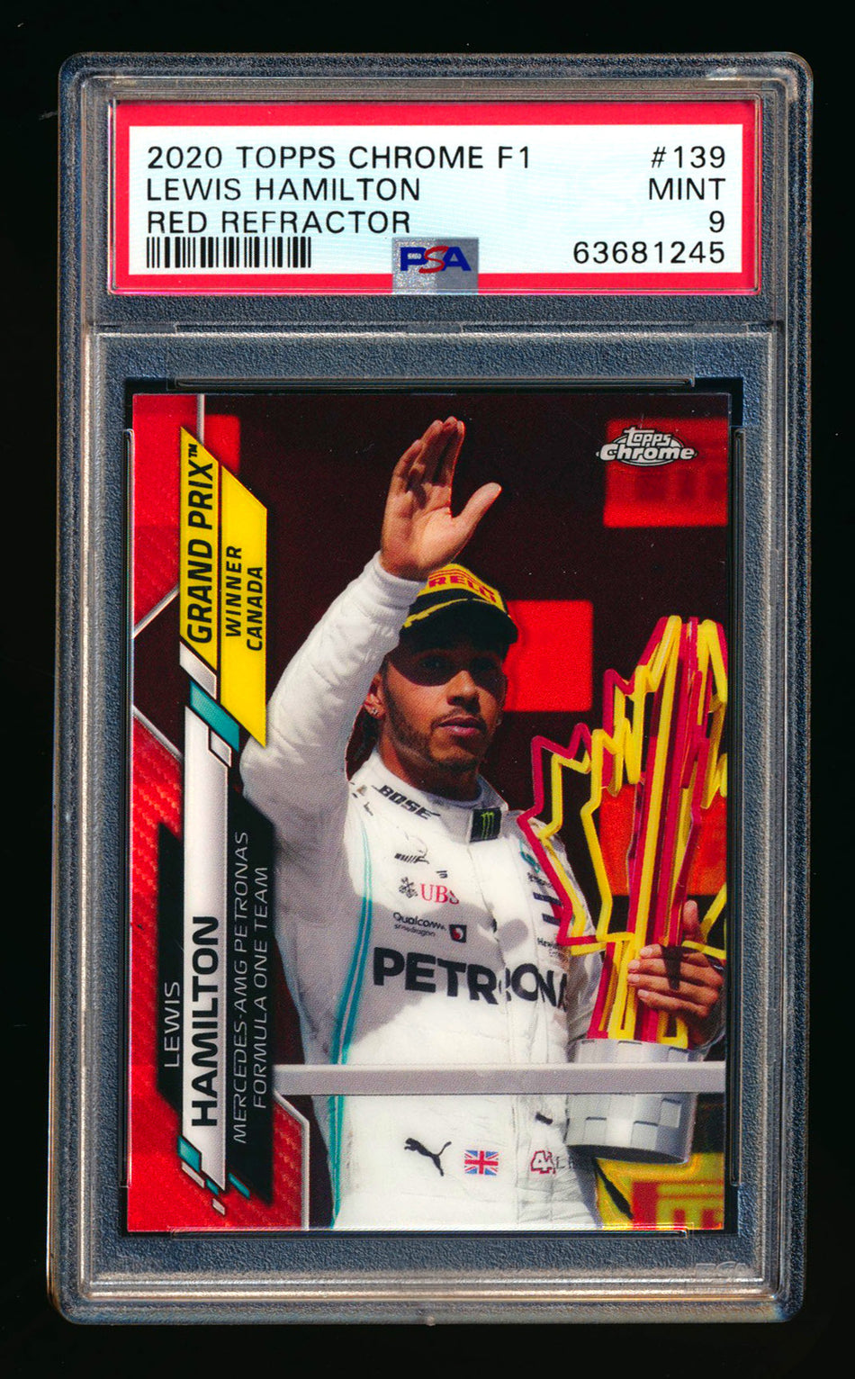 2020 Topps Chrome F1 #139 Lewis Hamilton RC Red Refractor #2/5 PSA 9 ** (SOLD - $1,400.00 - 11/8/2024) **