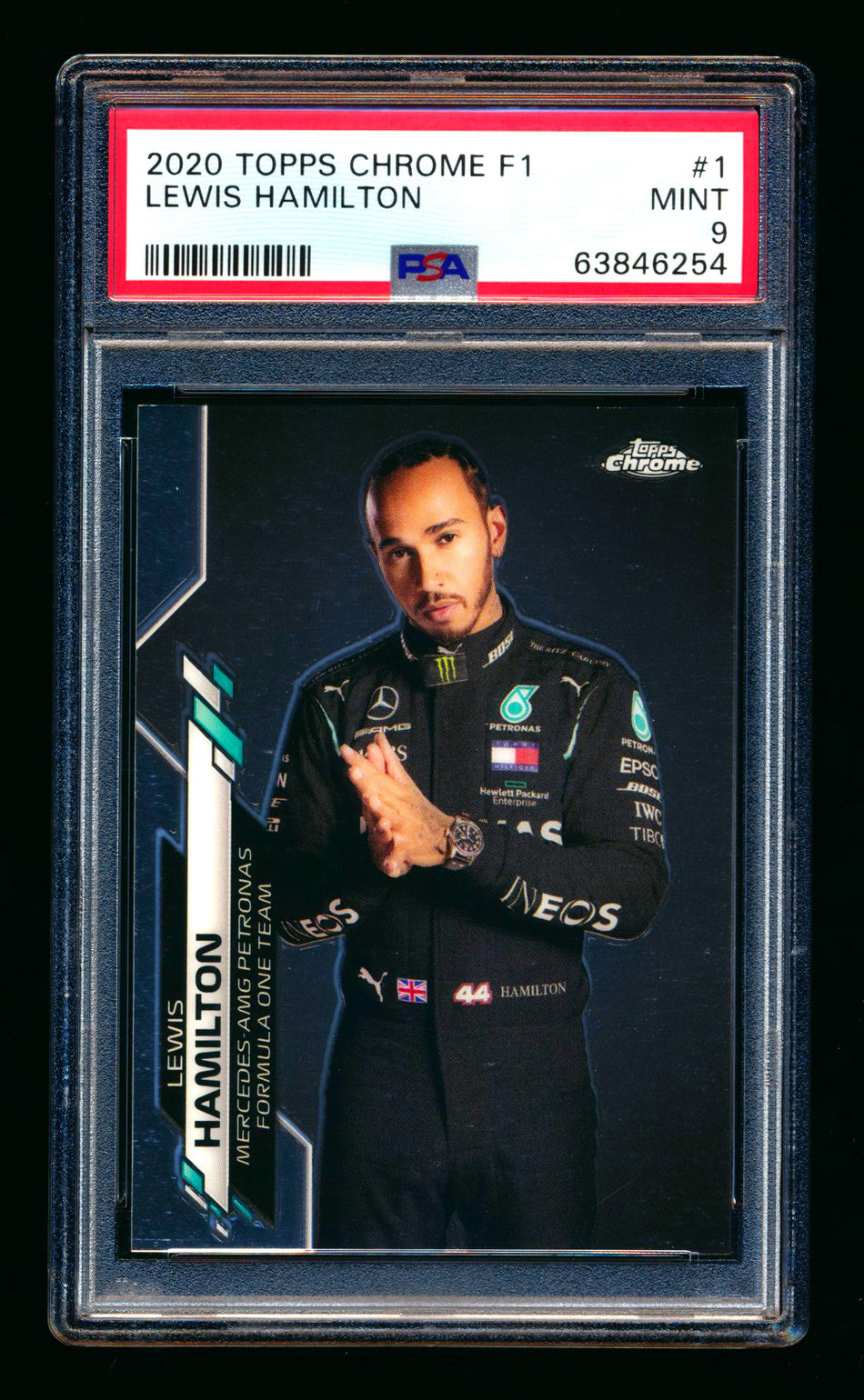 2020 Topps Chrome F1 #1 Lewis Hamilton RC Portrait PSA 9