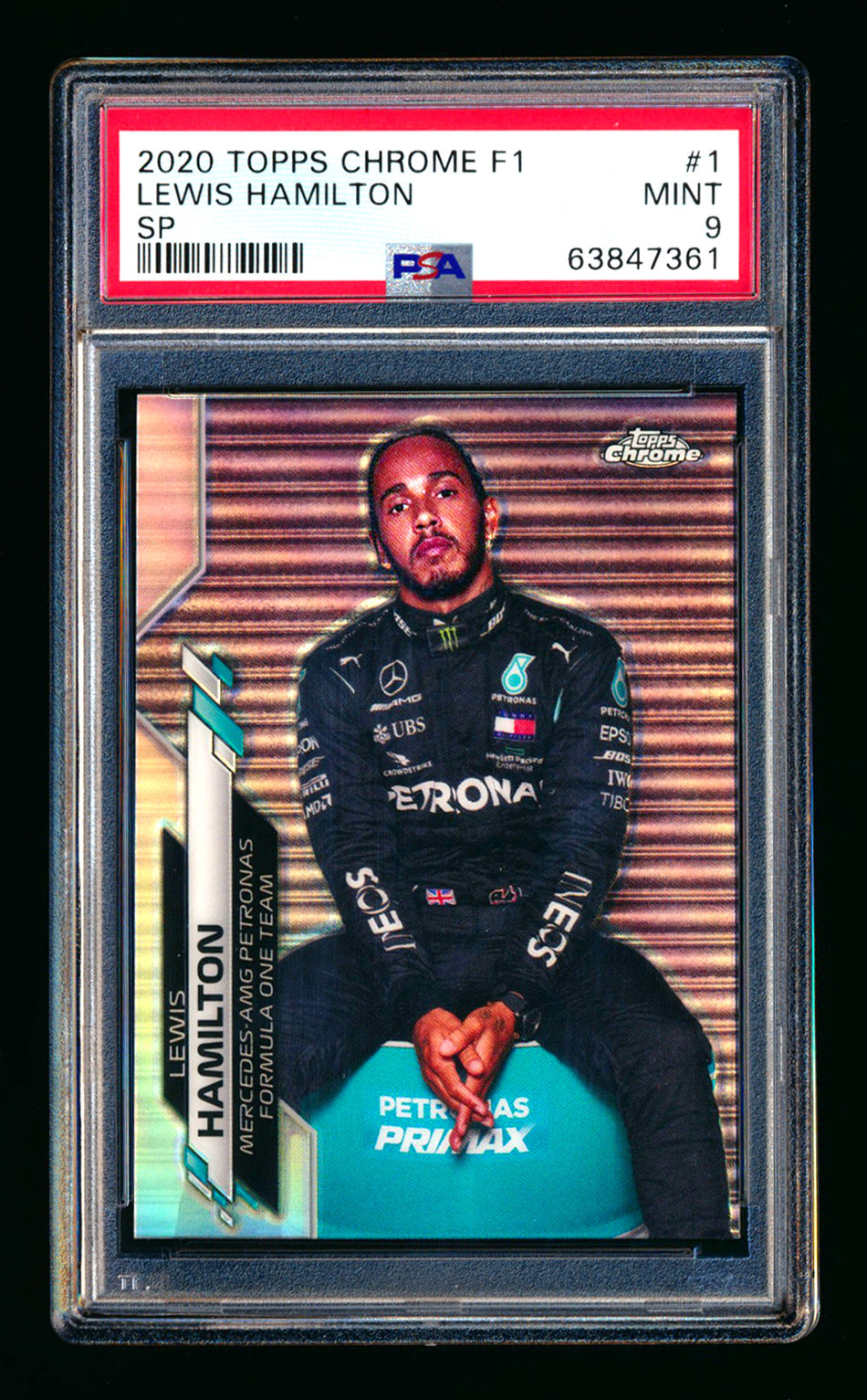 2020 Topps Chrome F1 #1 Lewis Hamilton RC Refractor Image Variation SP PSA 9 ** (SOLD Fanatics Fest - $1500.00 - 6/21/2025) **