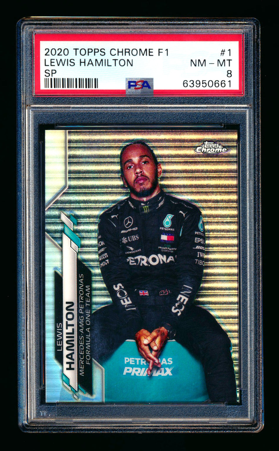 2020 Topps Chrome F1 #1 Lewis Hamilton RC Refractor Image Variation SP PSA 8 ** (SOLD WCCS - $1,000.00 - 8/23/2025) **