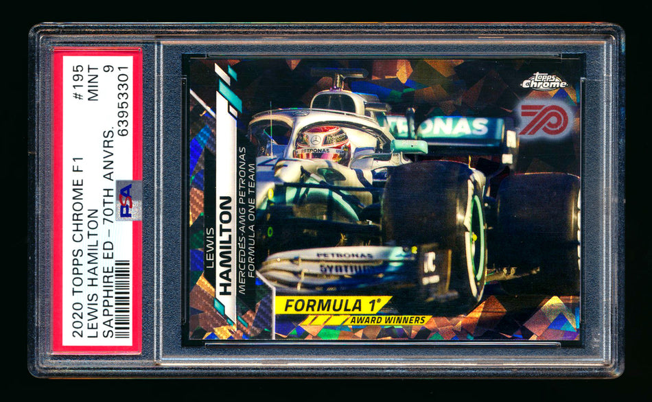 2020 Topps Chrome Sapphire F1 #195 Lewis Hamilton RC 70th Silver Refractor #66/70 PSA 9 ** (SOLD Nationals - $70.00 - 7/31/2025) **