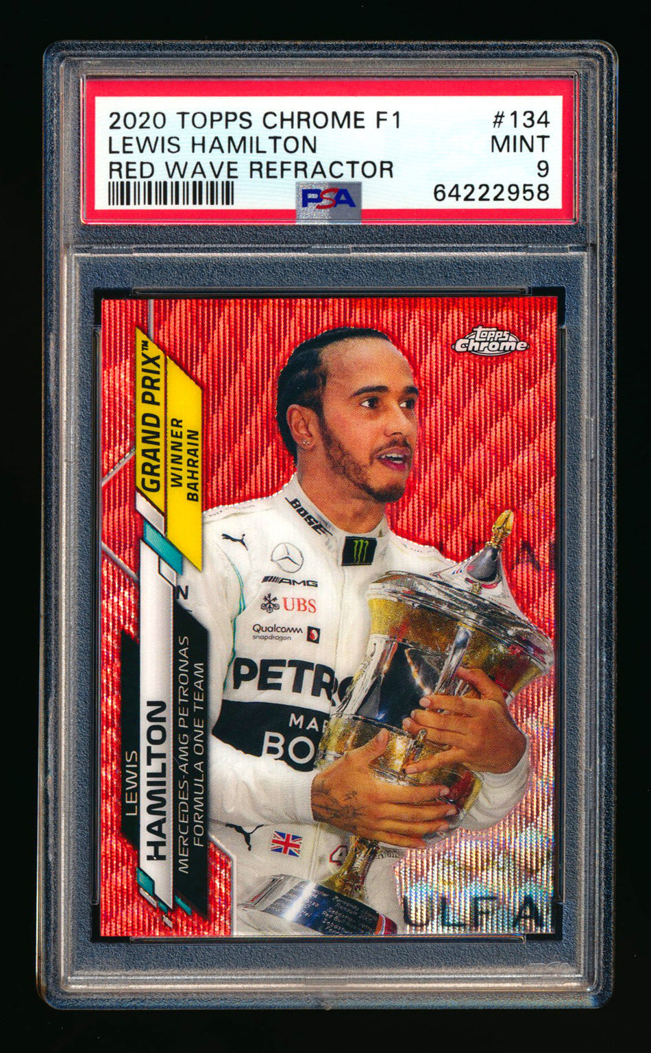 2020 Topps Chrome F1 #134 Lewis Hamilton RC Red Wave Refractor #3/5 PSA 9 ** (SOLD - $975.00 - 11/8/2024) **