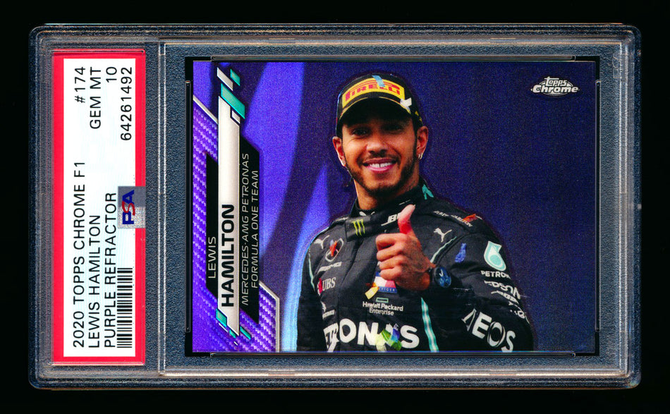 2020 Topps Chrome F1 #174 Lewis Hamilton RC Purple Refractor #238/399 PSA 10