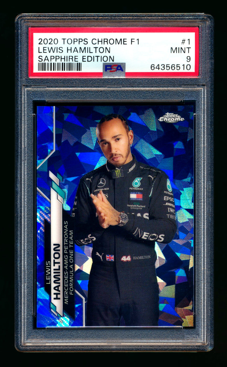 2020 Topps Chrome Sapphire F1 #1 Lewis Hamilton RC Refractor Portrait PSA 9 ** (SOLD eBay - $125.00 - 5/31/2025) **