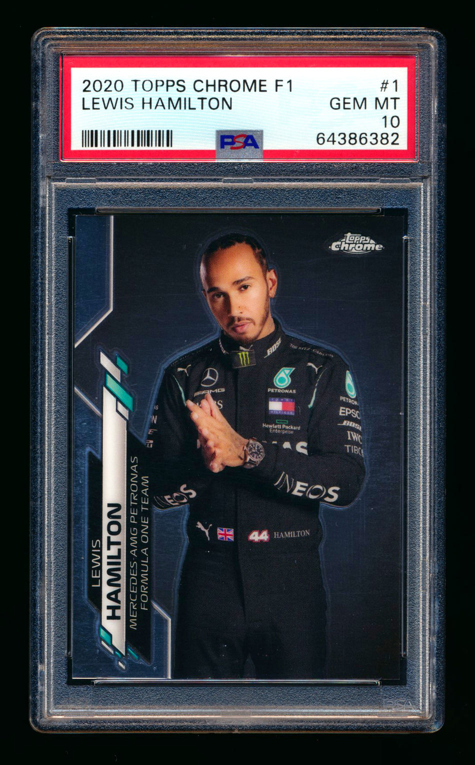 2020 Topps Chrome F1 #1 Lewis Hamilton RC Portrait PSA 10 ** (SOLD eBay - $139.00 - 1/1/2025) **