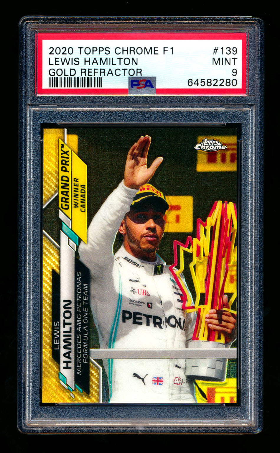 2020 Topps Chrome F1 #139 Lewis Hamilton RC Gold Refractor #47/50 PSA 9 ** (SOLD - $350.00 - 3/4/2025) **
