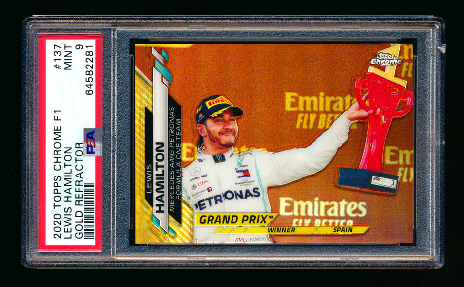 2020 Topps Chrome F1 #137 Lewis Hamilton RC Gold Refractor #08/50 PSA 9 ** (SOLD - $350.00 - 3/4/2025) **