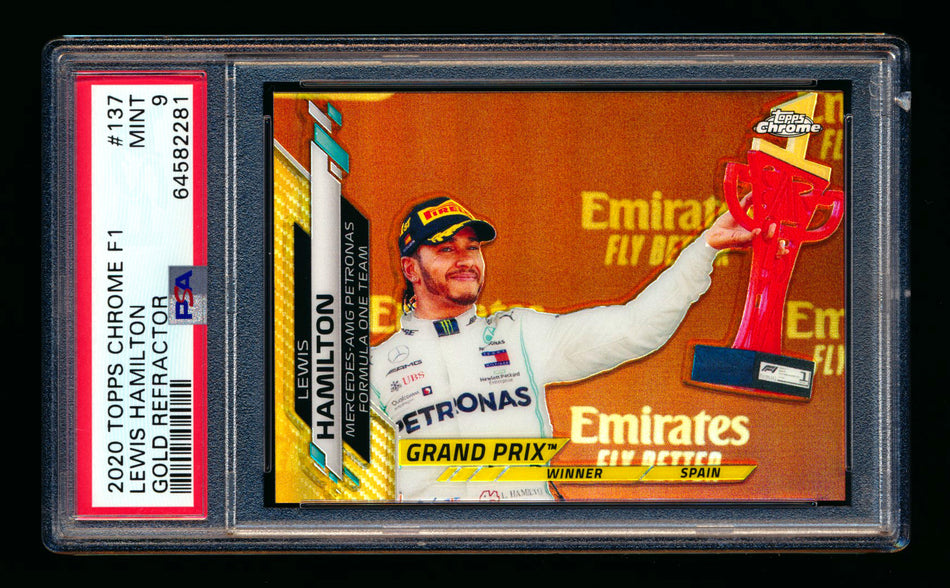 2020 Topps Chrome F1 #137 Lewis Hamilton RC Gold Refractor #08/50 PSA 9 ** (SOLD - $349.00 - 10/28/2024) **