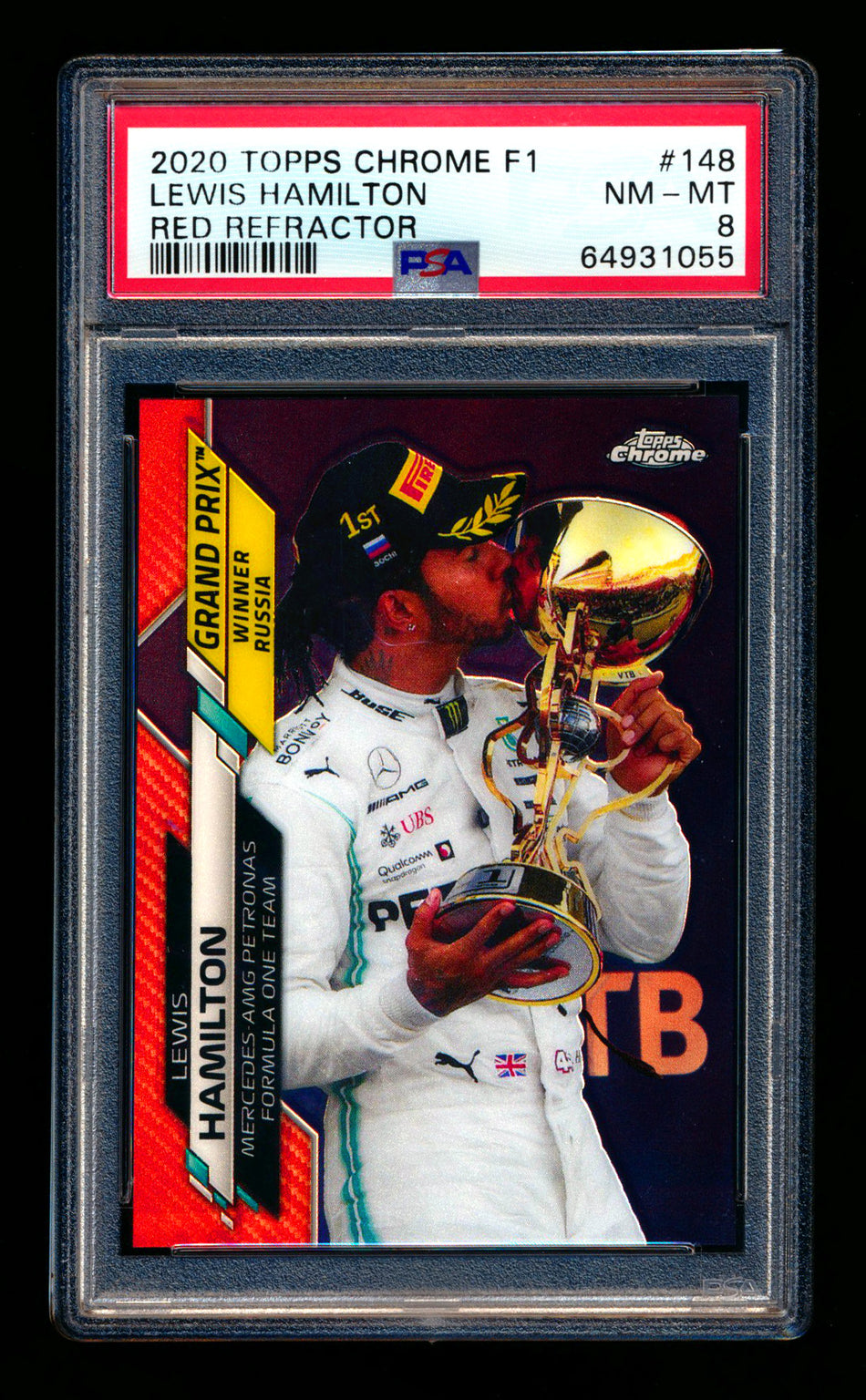 2020 Topps Chrome F1 #148 Lewis Hamilton RC Red Refractor #2/5 PSA 8 (Ultimate Wishlist - Wish Granted!) ** (SOLD - $1500.00 - 3/7/2025) **