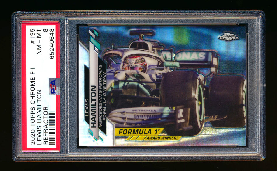 2020 Topps Chrome F1 #195 Lewis Hamilton RC Refractor PSA 8