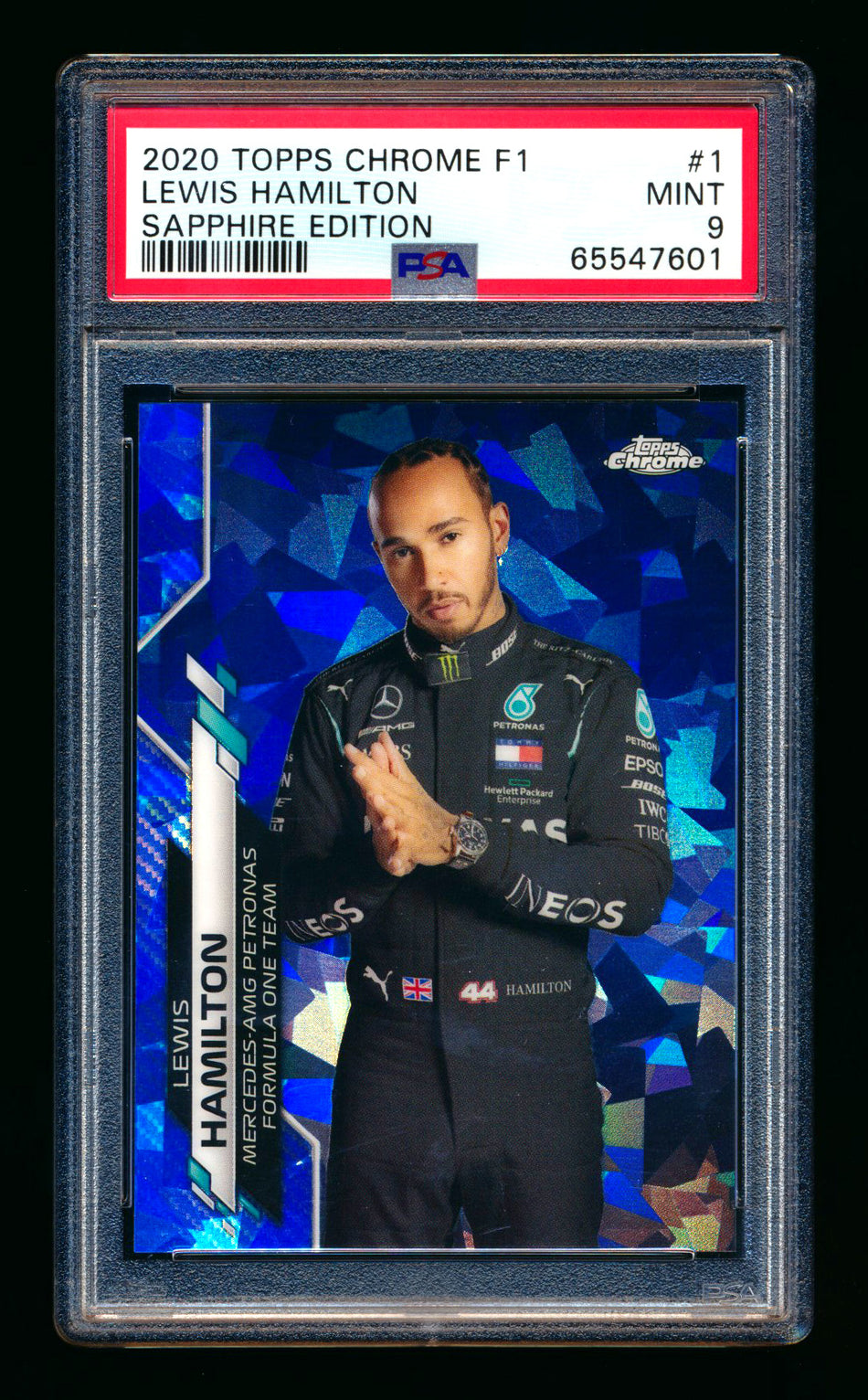 2020 Topps Chrome Sapphire F1 #1 Lewis Hamilton RC Refractor Portrait PSA 9 ** (SOLD Nationals - $200.00 - 8/1/2025) **