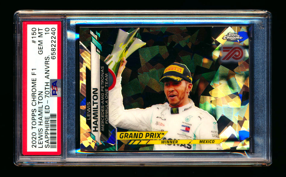 2020 Topps Chrome Sapphire F1 #150 Lewis Hamilton RC 70th Silver Refractor #31/70 PSA 10