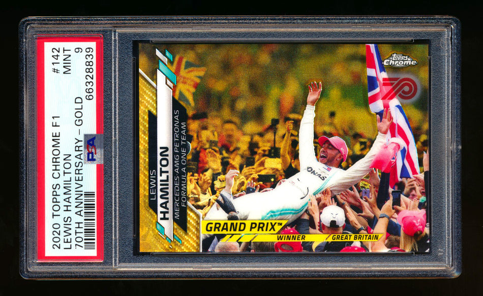2020 Topps Chrome F1 #142 Lewis Hamilton RC 70th Anniversary Gold Refractor PSA 9 ** (SOLD - $149.00 - 10/26/2024) **