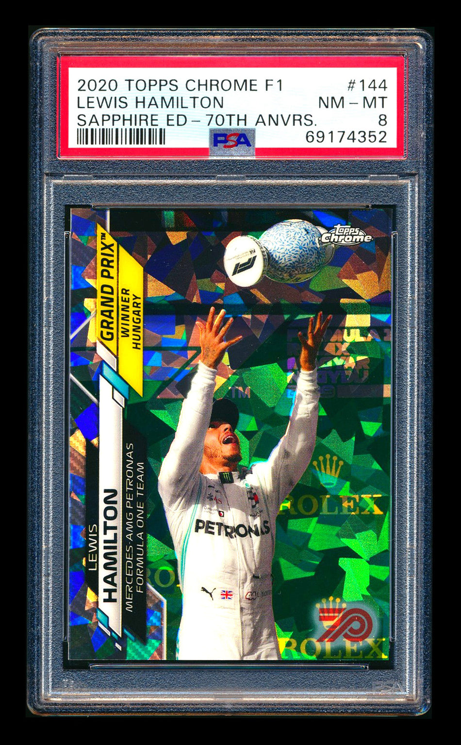 2020 Topps Chrome Sapphire F1 #144 Lewis Hamilton RC 70th Silver Refractor #16/70 PSA 8 ** (SOLD - $159.00 - 10/2/2026) **