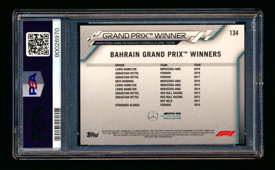 2020 Topps Chrome F1 #134 Lewis Hamilton RC 70th Anniversary Gold Refractor PSA 9 ** (SOLD eBay - $79.00 - 12/31/2024) **