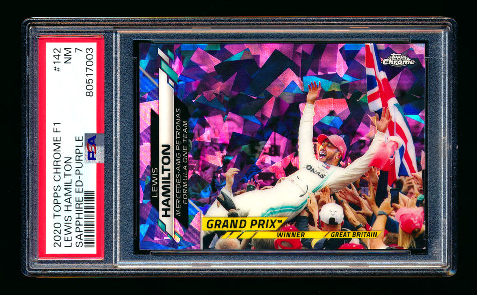2020 Topps Chrome Sapphire F1 #142 Lewis Hamilton RC Purple Refractor #02/10 PSA 7 ** (SOLD Nationals - $900.00 - 8/2/2025) **