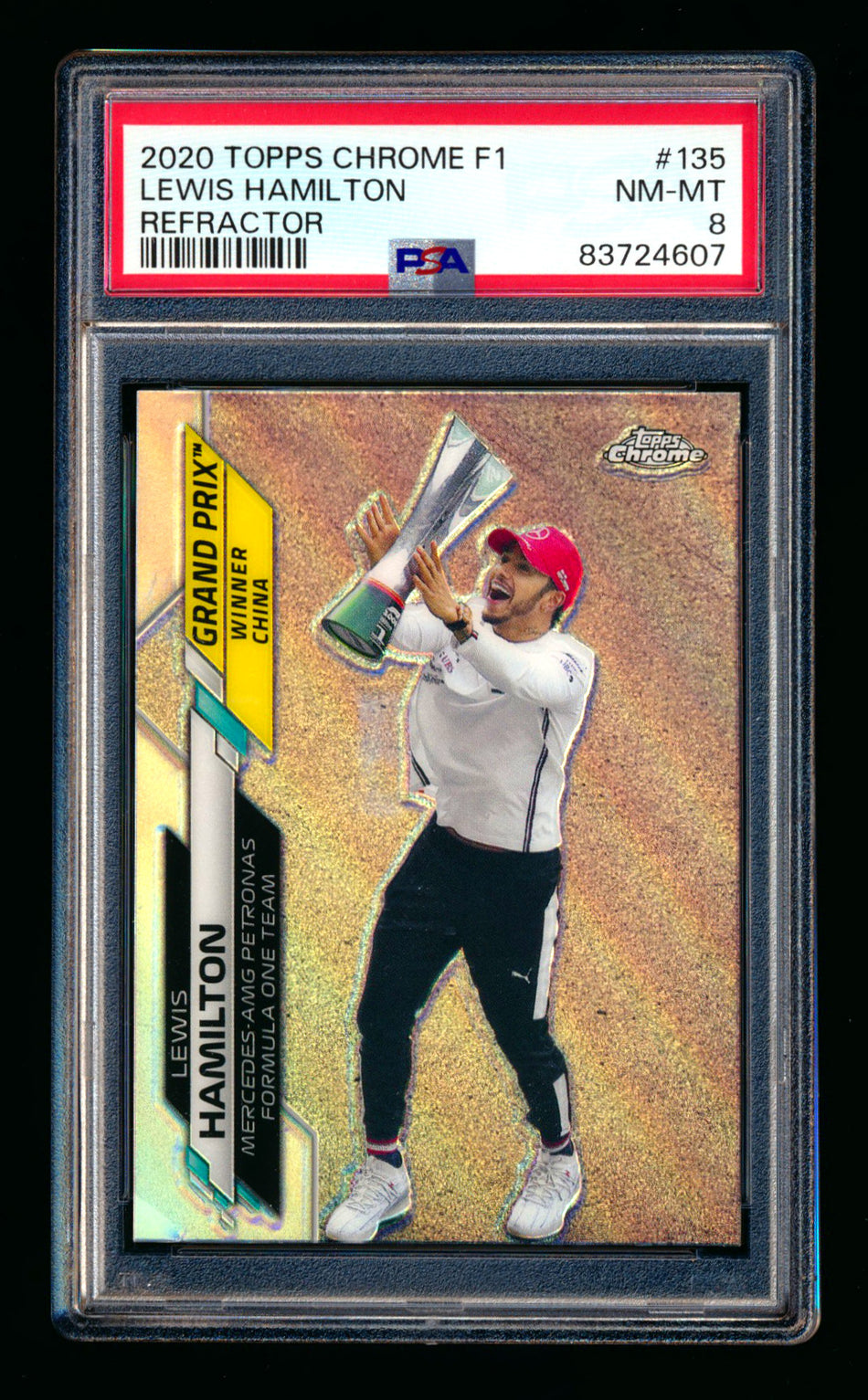 2020 Topps Chrome F1 #135 Lewis Hamilton RC Refractor PSA 8 ** (SOLD - $25.00 - 10/23/2024) **