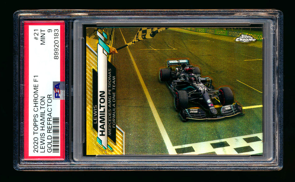 2020 Topps Chrome F1 #21 Lewis Hamilton RC Gold Refractor #09/50 PSA 9 ** (SOLD - $325.00 - 3/4/2025) **