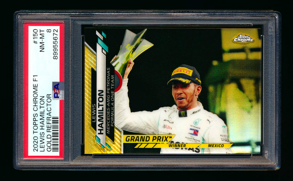 2020 Topps Chrome F1 #150 Lewis Hamilton RC Gold Refractor #28/50 PSA 8 ** (SOLD - $130.00 - 3/4/2025) **