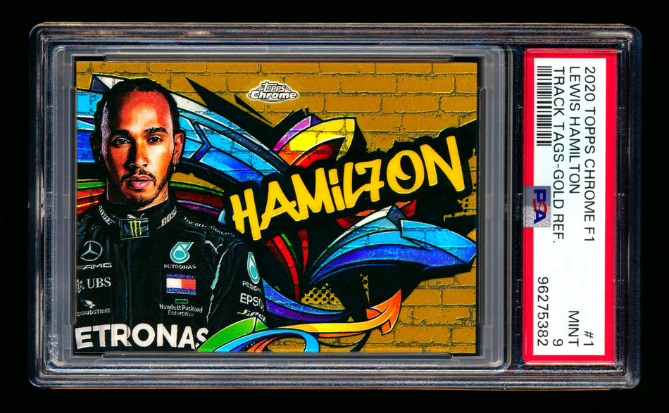 2020 Topps Chrome F1 Track Tags #TT-1 Lewis Hamilton RC Gold Refractor #02/50 PSA 9 ** (SOLD - $2950.00 - 12/19/2024) **