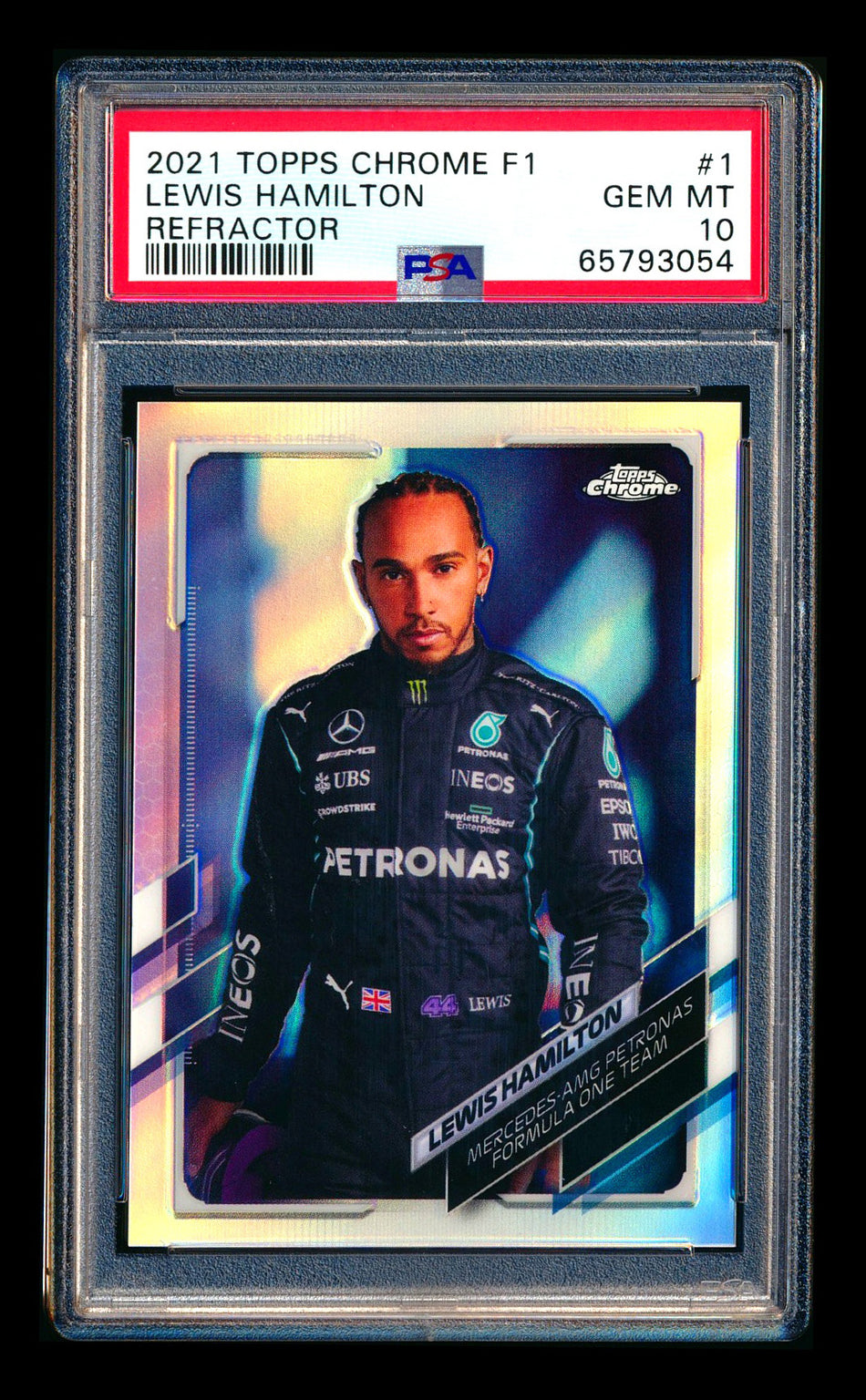 2021 Topps Chrome F1 #1 Lewis Hamilton Refractor Portrait PSA 10