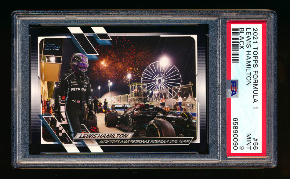 2021 Topps F1 #56 Lewis Hamilton Black Parallel #04/10 PSA 9 ** (SOLD - $349.00 - 10/29/2024) **