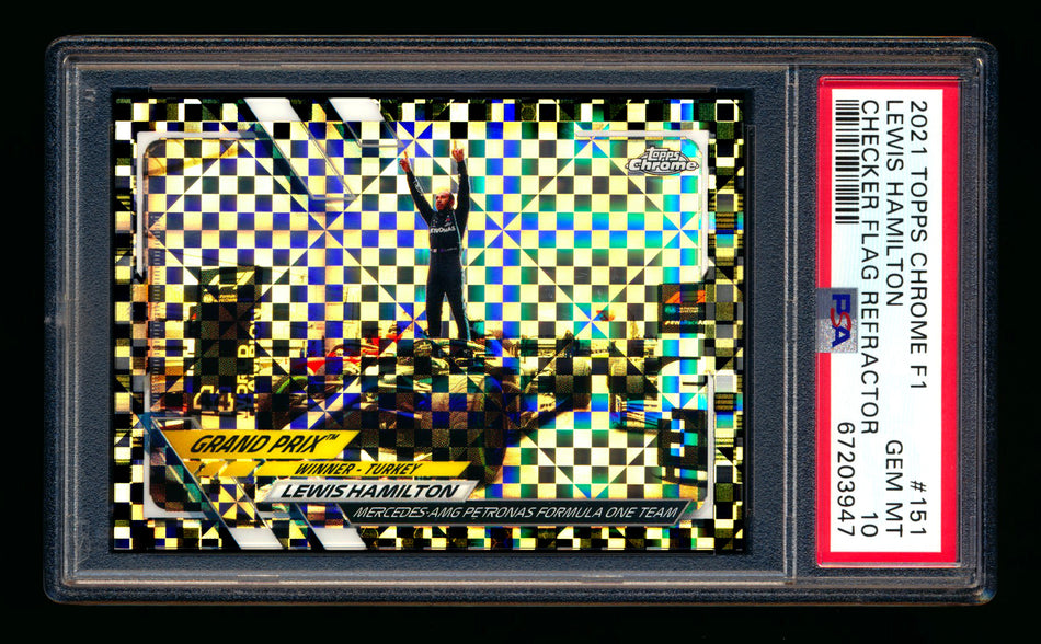 2021 Topps Chrome F1 #151 Lewis Hamilton Checker Flag Refractor PSA 10 ** (SOLD eBay - $35.00 - 2/9/2025) **
