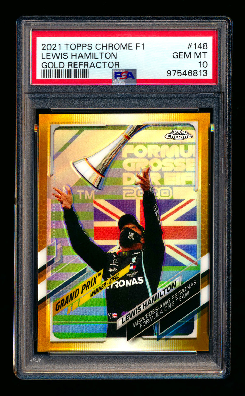 2021 Topps Chrome F1 #148 Lewis Hamilton Gold Refractor #03/50 PSA 10 ** (SOLD - $90.00 - 12/31/2024) **