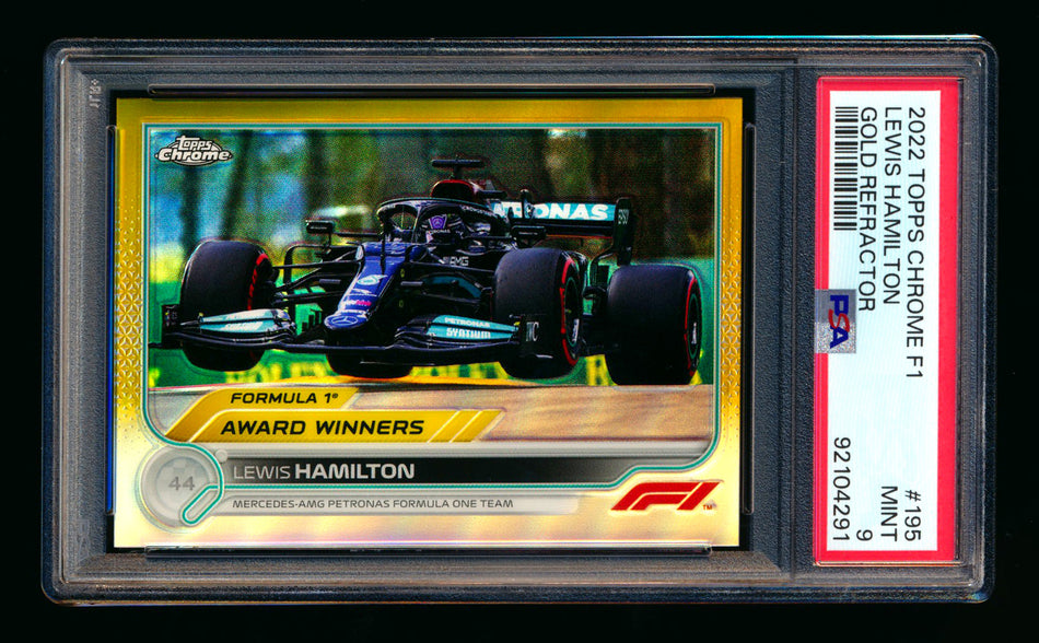2022 Topps Chrome F1 #195 Lewis Hamilton Gold Refractor #29/50 PSA 9 ** (SOLD eBay - $25.00 - 1/24/2025) **