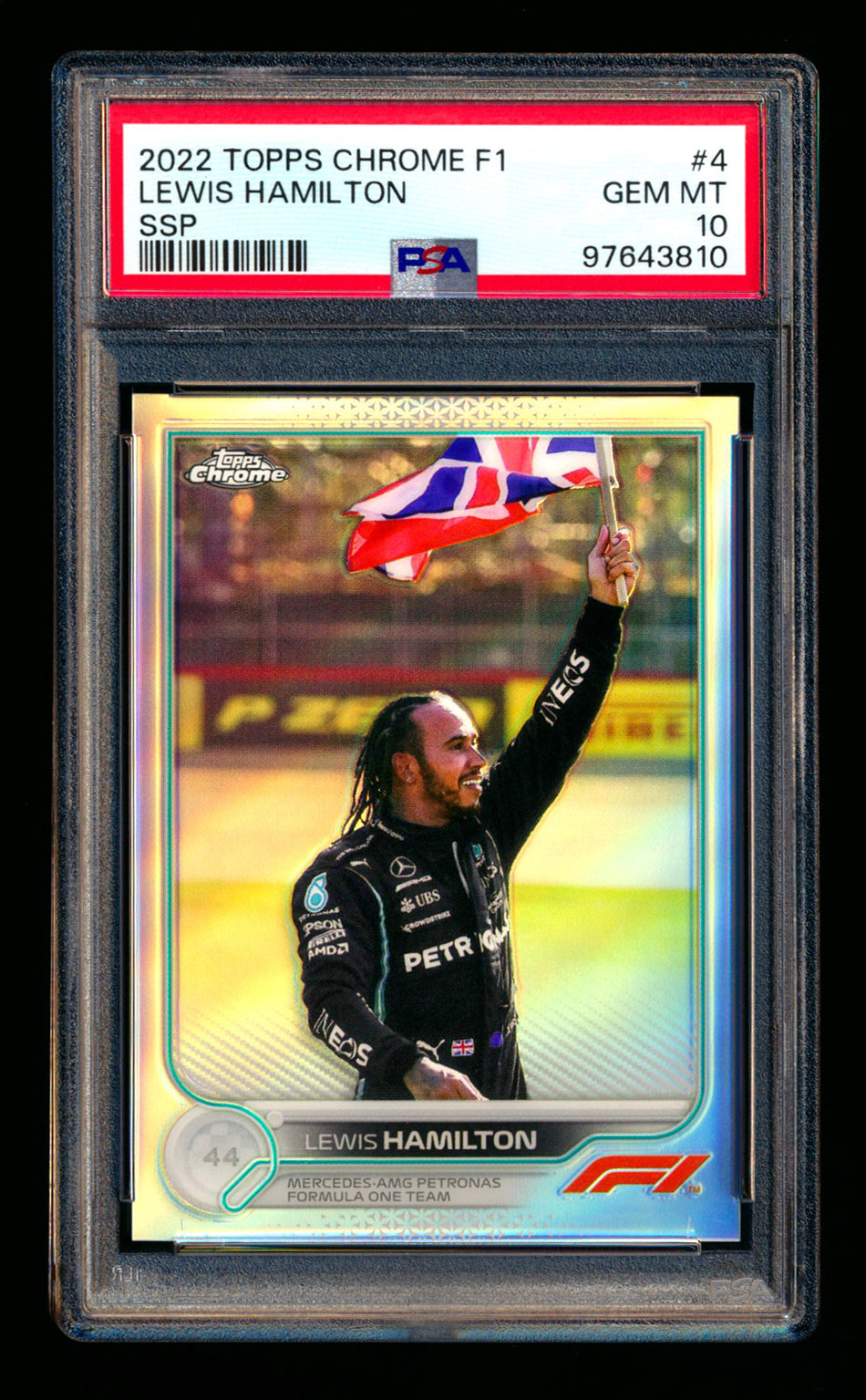 2022 Topps Chrome F1 #4 Lewis Hamilton Refractor Image Variation SSP PSA 10 ** (SOLD eBay - $159.00 - 2/1/2025) **