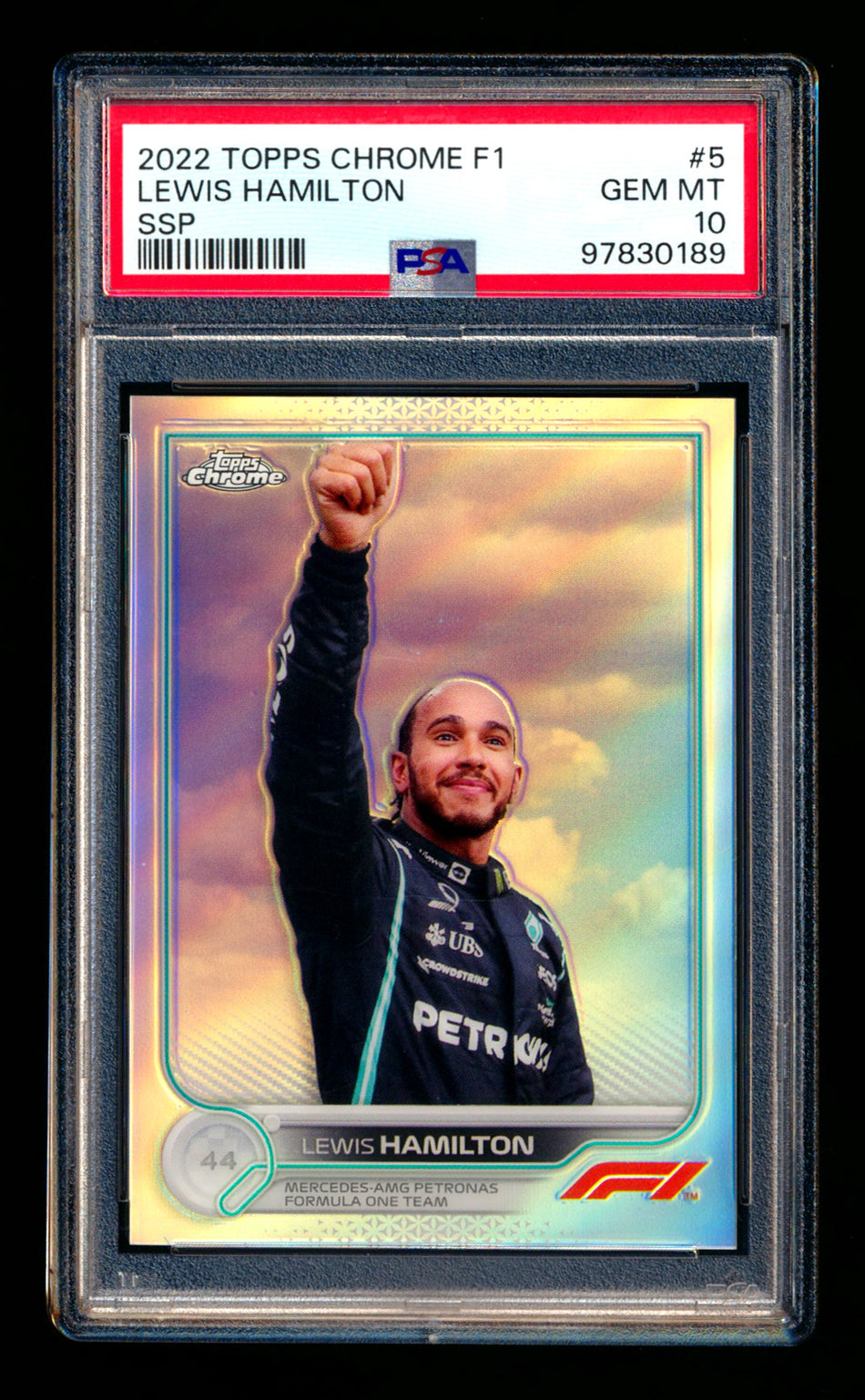 2022 Topps Chrome F1 #5 Lewis Hamilton Refractor Image Variation SSP PSA 10  ** (SOLD eBay - $149.00 - 2/1/2025) **