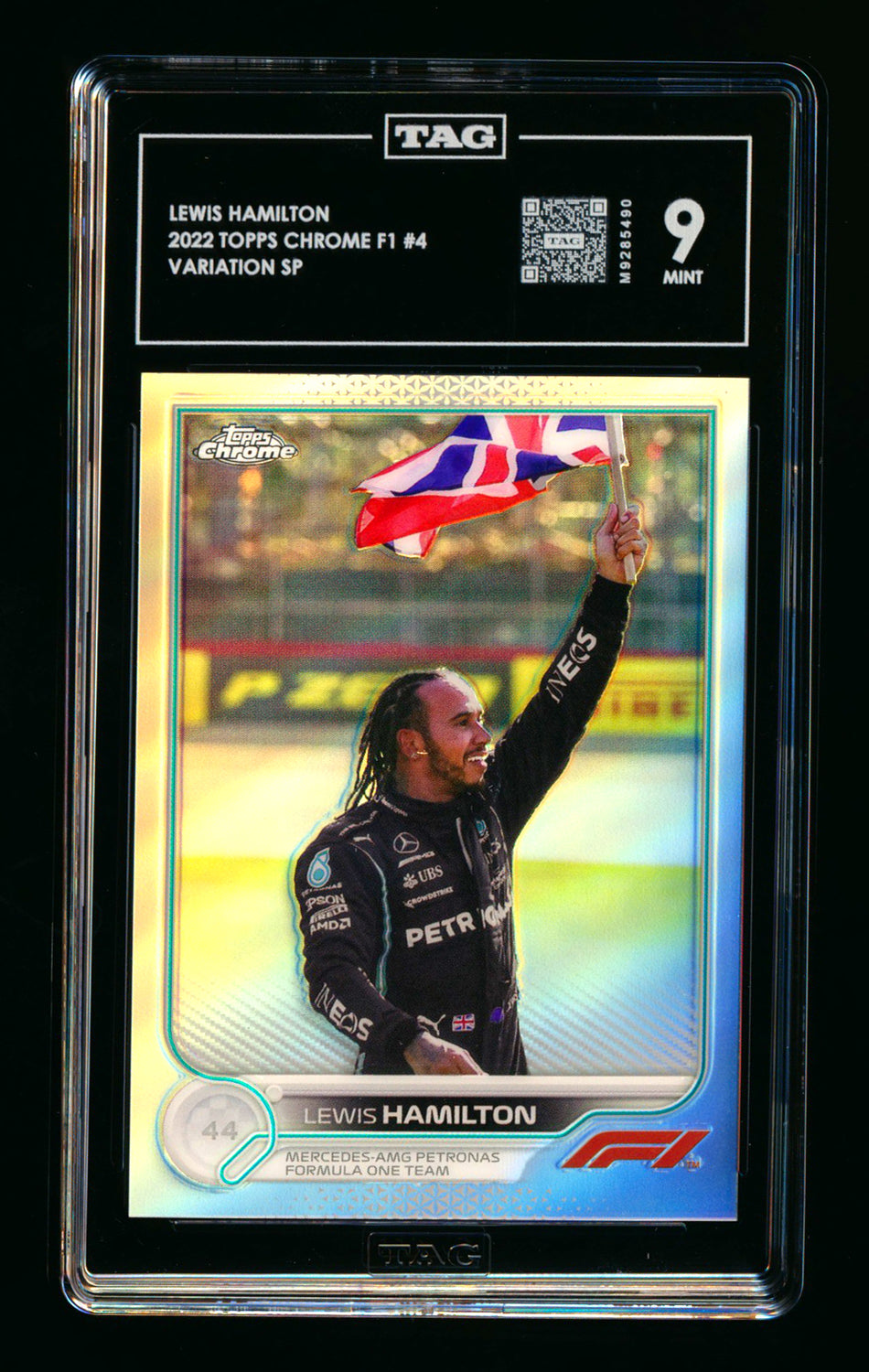 2022 Topps Chrome F1 #4 Lewis Hamilton Refractor Image Variation SSP TAG 9