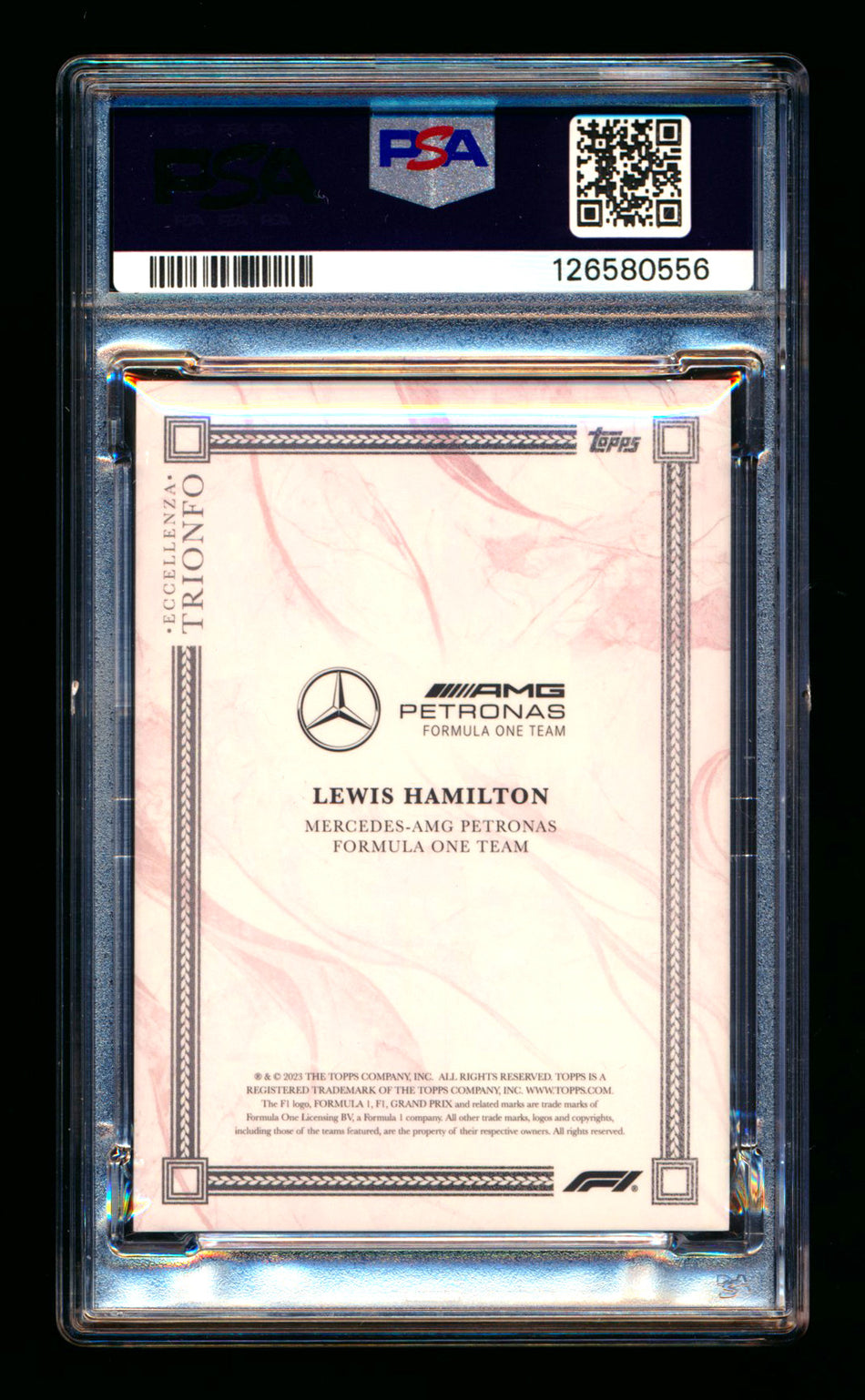 2023 Topps Eccellenza F1 Trionfo Lewis Hamilton Red Parallel #01/10 PSA 10 (First #!) - POP 1!