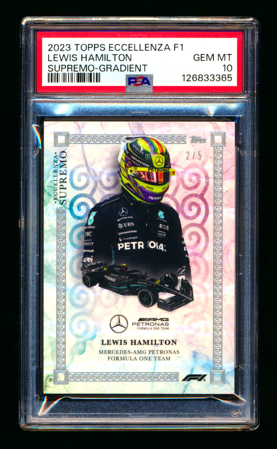 2023 Topps Eccellenza F1 Supremo Lewis Hamilton Gradient Parallel #2/5 PSA 10 - POP 1!