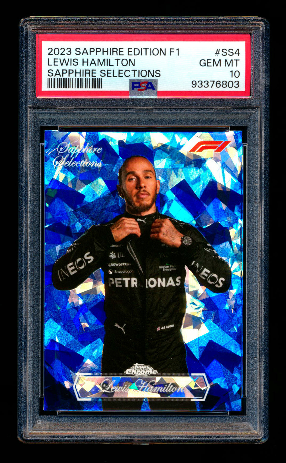2023 Topps Chrome F1 Sapphire Selections #SS-4 Lewis Hamilton Refractor PSA 10 ** (SOLD - $349.00 - 12/6/2024) **