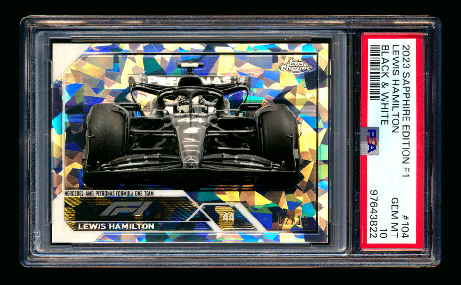 2023 Topps Chrome Sapphire F1 #104 Lewis Hamilton Black & White Refractor #02/15 PSA 10 ** (SOLD eBay - $190.00 - 1/27/2025) **