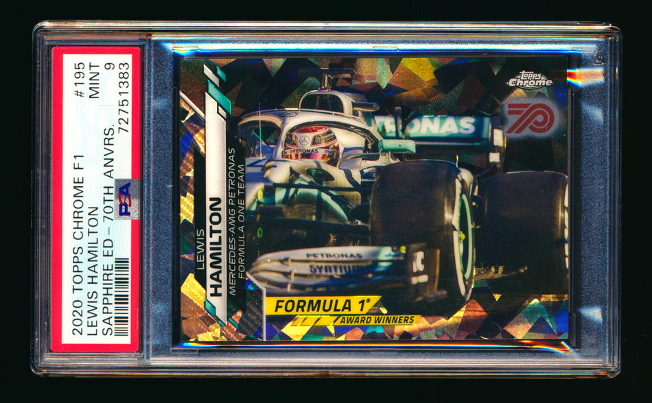 2020 Topps Chrome Sapphire F1 #195 Lewis Hamilton RC 70th Silver Refractor #30/70 PSA 9